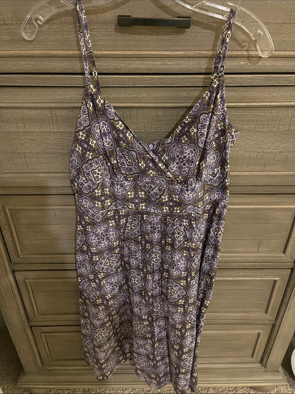New York & Company Purple Paisley Sun Dress